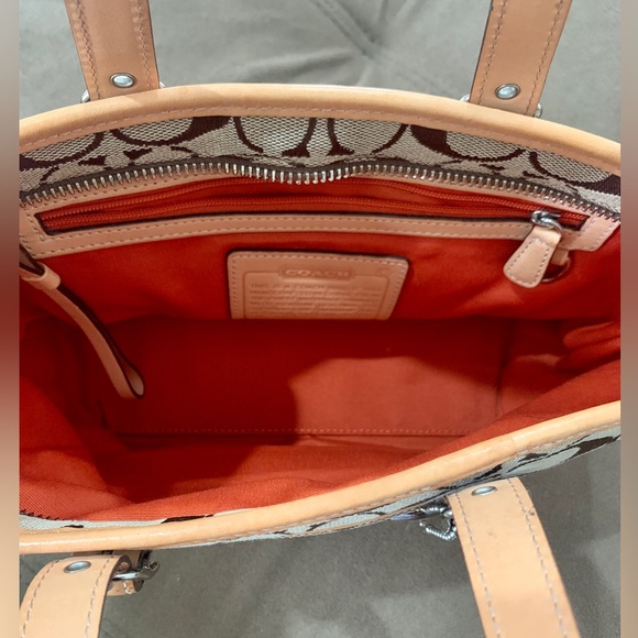 Tan Coach Signature Tote with Checkbook Wallet - Picture 2 of 10